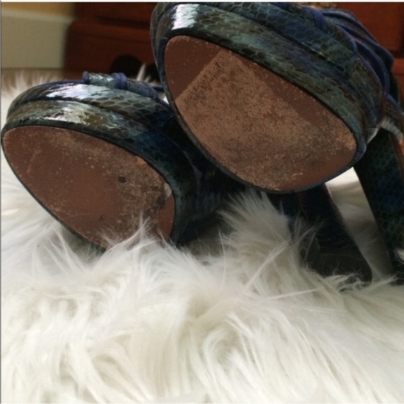 Rachel Zoe Peggy Snakeskin Heel Sandal in Marine 8 - Picture 5 of 10